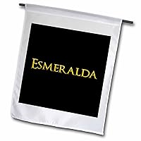 3dRose Esmeralda popular baby girl name in the USA. Yellow on black amulet - Flags (fl_354545_1)