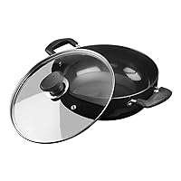 (5.5 Litres) - Black Pearl Hard Anodized Deep Kadai with Lid 5.5 Litres