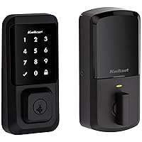Halo Touchscreen Wi-Fi Smart Door Lock, Keyless Entry Electronic Deadbolt Door Lock, No Hub Required App Remote Control, With SmartKey Re-Key Security, Matte Black