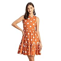 Trendy Printed Cotton Sleeveless Tiered Dress - Stylish Summer Sundress
