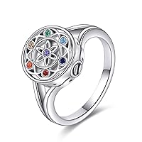 YFN Urn Ring for Ashes 925 Sterling Silver Rings for Ashes Cremation Jewellery Gifts for Women Men