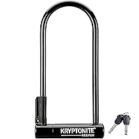 Kryptonite Keeper Bike U-Lock, Anti-Theft Security Bicycle U Lock, 12mm Steel Shackle with Mounting Bracket and Keys, High Security Lock for Bicycles Scooters,Black