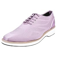 Mens Prom Shoes - Mens Canvas Textile and Suede Leather Lace up Casual Shoes