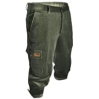 La Chasse® Oefele Hunting & Outdoor Shop Men's Corduroy Knickerbocker Trousers with Leg Pocket & Knife Pocket for Hunters & Hiking Hunting Trousers Olive / Green, Olive Green
