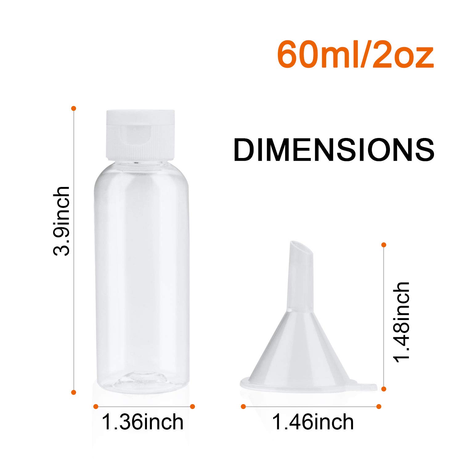 Travel Bottles TSA Approved，2 oz Plastic Bottles Small Squeeze Bottles Leak Proof Silicone Travel Size Containers with Flip Cap (30 Bottles)