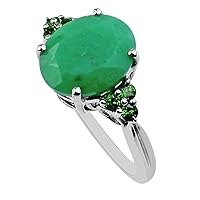 Stunning Chrysoprase Oval Shape 12x10MM Natural Earth Mined Gemstone 925 Sterling Silver Ring Wedding Jewelry for Women & Men