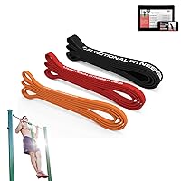 RubberBanditz Pull Up Assist Bands Set of 3 by Functional Fitness. Heavy Duty Resistance and Assistance Training Bands