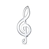 Classic Musical Treble G Clef Note Brooch Pin, Stud Earrings, Necklace For Musician Women Teen Teacher Student .925 Sterling Silver