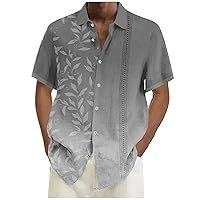 Men Hawaiian Beach Summer Shirts Designer Summer Men's Casual Cotton Linen Solid Color Short Sleeve Shirts Loose Shirts