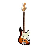 Fender Player Plus 5-String Jazz Bass, 3-Color Sunburst, Pau Ferro Fingerboard
