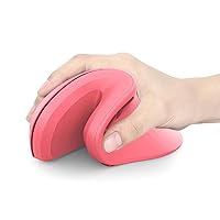 seenda Ergonomic Mouse with Jiggler - Wireless Dual Mode Vertical Mouse with BT 4.0 and USB Receiver, Reducing Wrist Strain, Cute Ergo Mouse for PC, Laptop, Mac, and Windows - Rose Pink