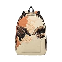 Two Hands Stretched Out Backpack Canvas Lightweight Laptop Bag Casual Daypack For Travel Busines Women