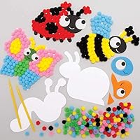 Baker Ross AX871 Bug Pom Pom Kits - Pack of 5, Creative Art and Craft Supplies for Kids to Make, Decorate and Display