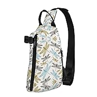 Simple Dragonfly Print Crossbody Backpack Cross Pack Lightweight Sling Bag Travel, Hiking