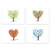 Seasons of Life Note Card Assortment Pack/Set Of 24 Greeting Cards And White Envelopes / 4 7/8
