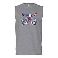 VICES AND VIRTUES Texas State Flag Don't Mess with Texas Bull Lone Star Men's Muscle Tank Sleeveles t Shirt