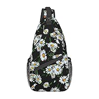 Cross Chest Bag Beauty Daisy Printed Crossbody Sling Backpack Casual Travel Bag For Unisex