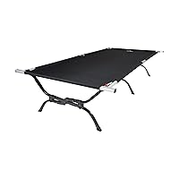 TETON Sports Camping Cot with Patented Pivot Arm - Folding Camping Cot for Car & Tent Camping - Durable Canvas Sleeping Cot - Portable Camping Accessory