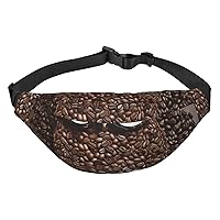Coffee bean owl Fanny Pack for Men Women Crossbody Bags Fashion Waist Bag Chest Bag Adjustable Belt Bag