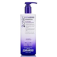 GIOVANNI 2chic Ultra-Repairing Shampoo Set - For Damaged, Over-Processed Hair, Helps Restore Hair's Natural Elasticity, Blackberry & Coconut Oil, Argan, Shea Butter, Color Safe - 24 oz Each