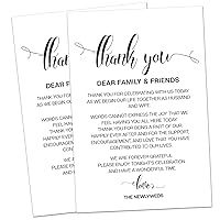 50 Wedding Reception Thank You Cards, Thank You Placecards for Weddings, Receptions, Rehearsals, Dinner Parties, Events, and Celebrations, Menu Place Setting Card Notes - Placement Thank You Notes.