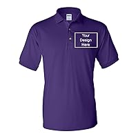 Add Your Own Text Design Custom Personalized Digitally Printed Adult Polo Shirt