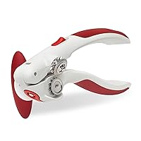 Zyliss Lock N' Lift Manual Can Opener With Lid Lifter Magnet, Red