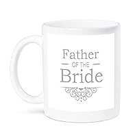 3dRose Father of The Bride in Silver/Grey, Part of Matching Marriage Party Set, Ceramic Mug, 11-Oz
