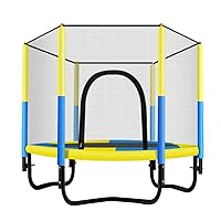 Trampoline with Safety Enclosure -Indoor or Outdoor Yellow/Blue-5 feet 40 Inch Mini Exercise for Adults or Kids （Max. Load 300lbs）