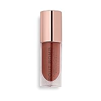 Revolution Beauty, Pout Bomb Plumping Lip Gloss, High Shine, Rich Glossy Pigment, Infused with Vitamin E, Cookie Deep Nude, 0.15 Fl. Oz.