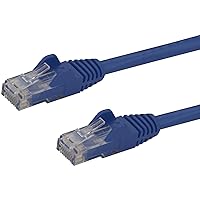 StarTech.com 10ft CAT6 Ethernet Cable - Blue CAT 6 Gigabit Ethernet Wire -650MHz 100W PoE RJ45 UTP Network/Patch Cord Snagless w/Strain Relief Fluke Tested/Wiring is UL Certified/TIA (N6PATCH10BL)