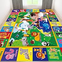 Baby Mat for Floor, Baby Kids Play Mat Rug, Playmat Baby Crawling Mat for Floor, Tummy Time Mat, Non-Toxic Non-Slip Foldable Kids Rugs for Playroom (110.2X78.7 INCH)