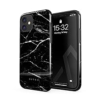 BURGA Phone Case Compatible with iPhone 11 - Hybrid 2-Layer Hard Shell + Silicone Protective Case -Noir Origin Black Marble - Scratch-Resistant Shockproof Cover