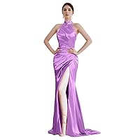 Wedding Guest Dresses for Women Formal Dresses 2024 Trendy Floor Length Sleeveless Satin Holiday Cocktail Dresses