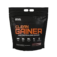 Rivalus Clean Gainer - Chocolate Fudge 10 Pound - Delicious Lean Mass Gainer with Premium Dairy Proteins, Complex Carbohydrates, and Quality Lipids, No Banned Substances, Made in USA