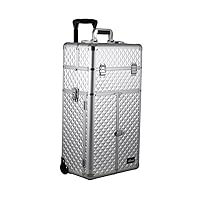 Craft Accents I3165 Diamond Trolley Craft/Quilting Storage Case, Silver