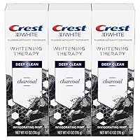 Charcoal 3D White Toothpaste, Whitening Therapy Deep Clean with Fluoride, Invigorating Mint, 4.1 Oz (Pack of 3)