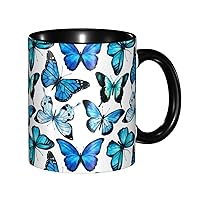 Butterfly Coffee Mug for Women Men 11 Ounce Ceramic Tea Coffee Mugs Drinking Water Cup Microwave Applicable Gifts For Home Office Travel