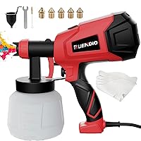 Paint Sprayer, 700W High Power, 5 Copper Nozzles & 3 Patterns, Easy to Clean, HVLP Spray Gun for Furniture, Cabinets, Fence, Garden Chairs, Walls, DIY Works etc. TPX01 Red…