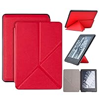 Origami Case for Kindle Paperwhite (10th Generation, 2018 Releases), Standing Slim Shell Cover with Auto Wake/Sleep for Amazon Kindle Paperwhite 2018 E-Reader, Red