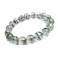 Natural Green Phantom Quartz Crystal Clear Round Beads Women Men Bracelet 8mm AAAA