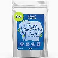 Blue Spirulina Powder - 100% Pure Superfood Supplement - Brilliant Blue Natural Food Coloring - Pure Water Extracted - Ellies Best (8 oz)