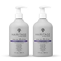 Hairitage Pass on the Brass Purple Shampoo Blonde + Color-Treated Hair - Corrects Brassy Tones + Pass on the Brass Purple Conditioner for Blonde + Gray Color Treated Hair - Moisturize Ends - 13 oz
