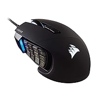 SCIMITAR RGB ELITE Gaming Mouse For MOBA, MMO - 18,000 DPI - 17 Progammable Buttons - iCUE Compatible - Black