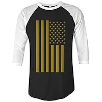 Threadrock Gold American Flag Unisex Raglan T-Shirt