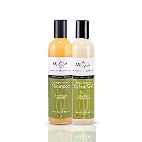 MGA Vegan Hair Shampoo & Hair Styling Gel - Scalp Rescue Organic Formula for All Type of Hair | Curly Hair Care Products for Men & Women | Alcohol, Silicone & Sulfate Free Color Safe | 8.8Oz