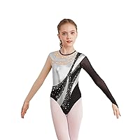 Gymnastics Leotard for Girls Sparkle Ballet Dance Bodysuit Long Sleeve Unitard Running Biketard Athletic Tank Leotard