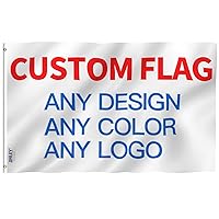 ANLEY Double Sided Custom Flag 4x6 Ft For Outdoors - Print Your Own Logo/Design/Words - Vivid Color, Canvas Header and Double Stitched - Customized Two Side Flags Banners with Brass Grommets 4 X 6 Ft