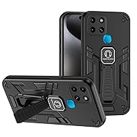 Case Compatible with Infinix Smart 6 2021 /X6511B/X6511/X6511E with Built-in Kickstand Case Military Grade Drop Proof Duty Full Body Protective Case TPU Rubber and Hard PC Phone Case Cover Shockproof