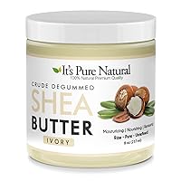 World's First Crude Degummed African Ivory Shea Butter (8 oz) – 100% Pure & Natural Body Butter for Dry, Cracked Skin, Eczema, Stretch Marks & Anti-Aging